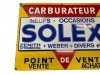23-037  Solex carburetors enamel advertising sign double sided XL near mint condition.